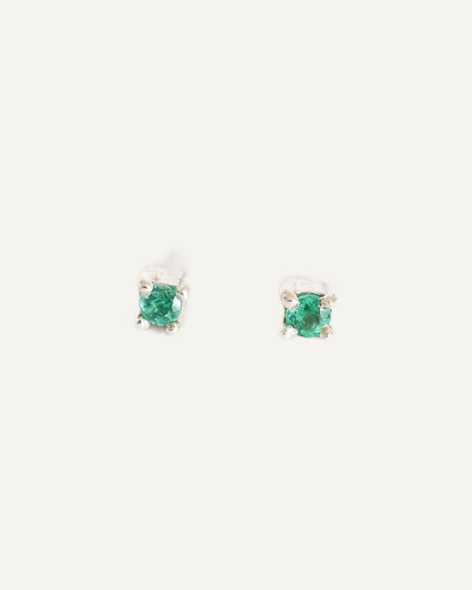 Aretes Zaha: topos de esmeralda natural en plata 925